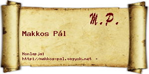 Makkos Pál névjegykártya